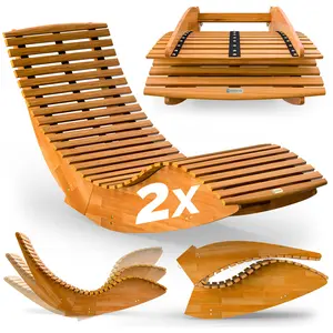 Casaria Sonnenliege mit Schaukelfunktion FSC®-Zertifiziert, 2er-Set, b... günstig