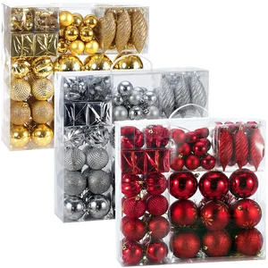 DEUBA Weihnachtsbaumkugeln Weihnachtsbaumschmuck 102 tlg  3/4/6/8cm go...