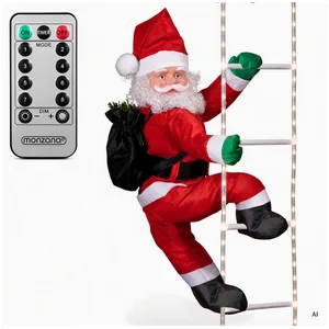 monzana Weihnachtsmann, 40 LEDs XL 90cm für In-/Outdoor Timer 8 Leucht...