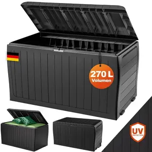DEUBA® Gartenbox Auflagenbox 270L UV-beständig Haltegriffe Rollen Vers... günstig
