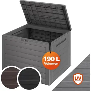 Casaria Gartenbox 190 L, wasserdicht, Holzoptik, Grau, abschließbar günstig