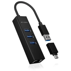 ICY BOX USB 3.2 Gen 1 Type-A+C zu 3x USB 3.2 Gen 1 & 1x Gigabit LAN, A... günstig