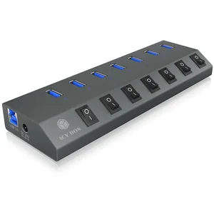 ICY BOX 7 Port Hub mit USB 3.0 Type-C und Type-A Anschluss und BC 1.2 ...