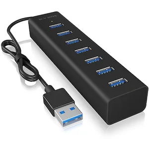 ICY BOX 7-Port Hub mit USB Type-A Anschluss und Netzteil
