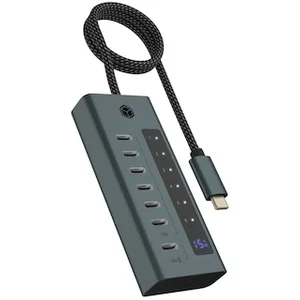 ICY BOX IB-HUB1457-C31 7-Port USB Type-C Hub 3.2 Gen 2, blaugrau