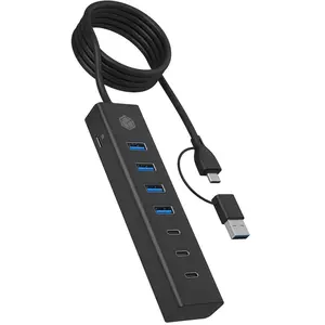 Icy Box 7-Port USB 3.2 Gen 1 Hub 3x USB Type-C 4x USB Type-A