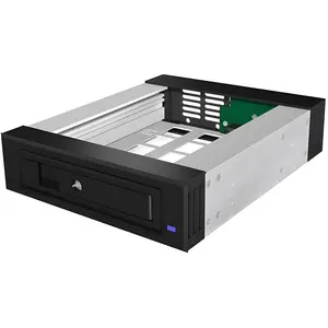 ICY BOX IB-129SSK-B Wechselrahmen, 1x 3,5"/2,5" SATA/SAS HDD zu 1xSATA Host, unterstützt SATA III 6Gbit/s, 13,3 cm (5.25"), Frontblende, Schwarz, 2.5/3.5", SATA, SATA II, SATA III, Serial Attached SCSI (SAS), Aluminium