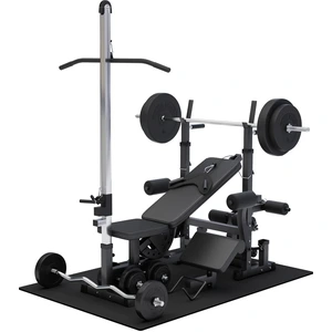 GORILLA SPORTS® Kraftstation mit Hantelbank und 100kg Hantelset mit ve...