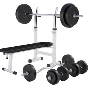 GORILLA SPORTS® Hantelbank mit Hantelset 38/70/100 kg klappbar bis 200...