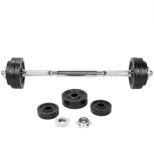 GORILLA SPORTS® Hantelset - 22kg, 2 in 1 Kurzhanteln & Langhantel mit Verbindungsrohr, Verstellbar, inkl. 12 Hantelscheiben aus Gusseisen, 30mm, Sternverschlüsse, Rutschfest, Gerändelt - Hantel Set günstig