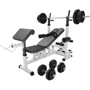 GORILLA SPORTS® Kraftstation mit Gewichten - 170cm Stange, 70kg Hantel...