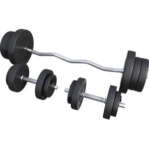 GORILLA SPORTS® Hantelset - 70kg, SZ Curlstange 120cm, Gewichte 4x1,25kg / 4x2,5kg / 4x5kg / 2x10kg, 2x Kurzhanteln 30mm, mit 6 Federverschlüssen, aus Kunststoff - Hantel Set, Kurzhantelset, Hanteln günstig