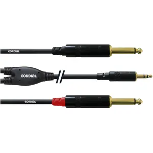 Cordial 3.5mm Klinke   2x 6.3 mm Klinke (1.50 m, 6.3mm Klinkenkabel, AUX Kabel), Audiokabel günstig