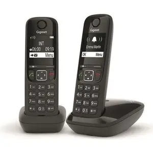 Gigaset AS690 Duo, Analoges/DECT-Telefon, Kabelloses Mobilteil, 100 Ei...