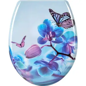 WOLTU WC Sitz, mit Abesenkautomatik, aus Duroplast, Butterfly Blau günstig
