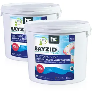2x5 kg BAYZID® Multitabs 200g 5in1 zur Dauerchlorung und stabile Wasse... günstig