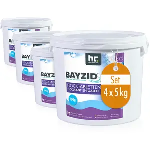 4x5 kg BAYZID® Flocktabletten für gefiltertes, klares Poolwasser günstig