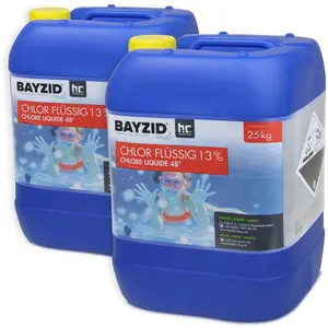 2x25 kg BAYZID® Flüssigchlor 13% zur effektiven Pool Desinfektion günstig