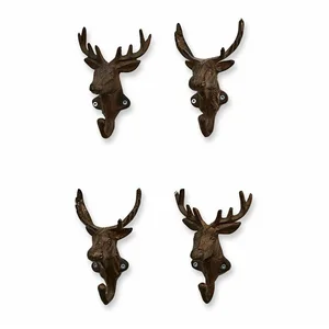 Loberon Mirabeau Dekohaken Haken 4er Set Deer antikbraun, Wandhaken günstig