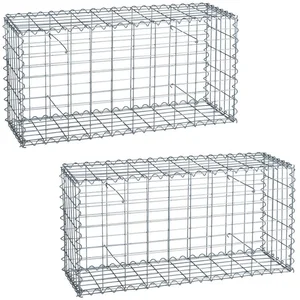ESTEXO Gabionenzaun Gabionen 100x50x30 cm 2er Set Stein Korb Gitter Me... günstig
