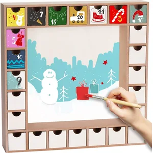 BRUBAKER Wiederverwendbarer Adventskalender zum Befüllen mit 24 Schubl...