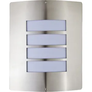 LICHT-ERLEBNISSE Wandlampe außen Hof Terrasse IP44 Silber E27 Edelstah...