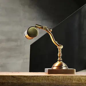 LICHT-ERLEBNISSE Handgefertigte Schreibtischlampe Messing in Bronze verstellbar E14 Klavierleuchte Tischleuchte günstig