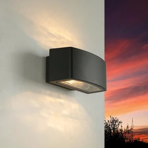 Licht-Erlebnisse Außenwandlampe Modern "Brick" Aluminium in Anthrazit ...