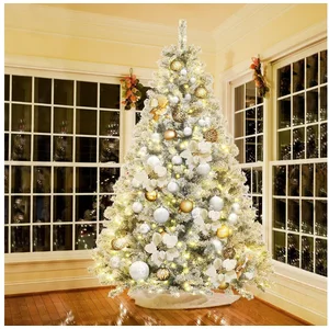 Salcar Künstlicher Weihnachtsbaum 180 cm Tannenbaum mit Schnee und Lic...
