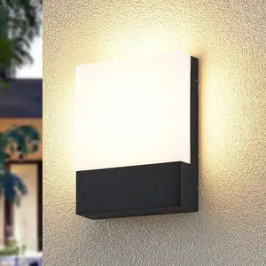 Lindby Vanira LED-Wandleuchte für außen, eckig