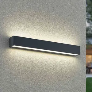 Arcchio LED-Wandleuchte Lengo, 50cm, 2-flg., anthrazit, CCT