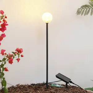 Lindby LED-Solarleuchte Brindley, schwarz, Glas, IP65