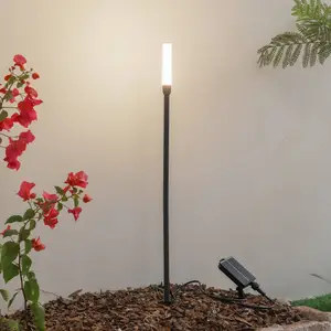 Lindby LED-Solarleuchte Balian, schwarz, Aluminium, 3.000 K