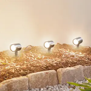 Lindby Smart LED-Erdspießstrahler Nycta, RGB, Tuya, 3er-Set