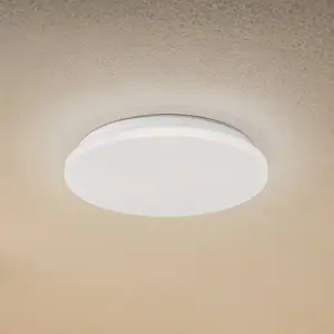 Lindby LED-Außendeckenleuchte Kirkola, 4000 K, Ø 34 cm, weiß