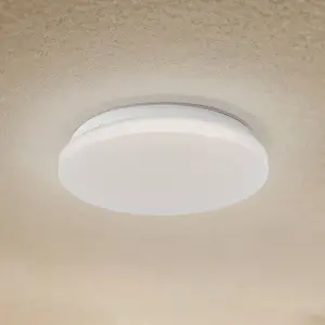 Lindby LED-Außendeckenleuchte Kirkola, 4000 K, Ø 26 cm, weiß