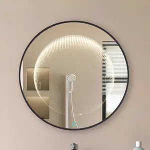 Lucande LED-Infinity-Spiegel Emire, schwarz, Alu, CCT, IP44 günstig