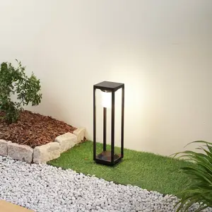 Lucande LED-Solarwegeleuchte Nilea, 50 cm, schwarz, Sensor