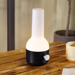 Lindby LED-Akku-Außentischleuchte Isaline, schwarz, dimmbar