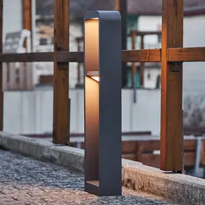 Lindby LED-Wegeleuchte Darko, 80 cm, grau, Metall, IP54