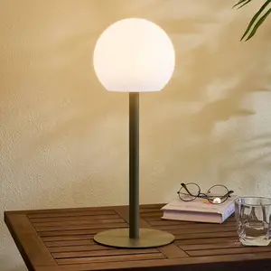 Lindby LED-Akku-Tischleuchte Eleia, grün, Metall, IP44