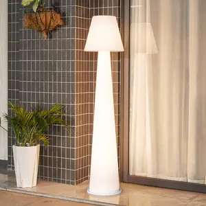Lucande LED-Akku-Terrassenleuchte Gauri, weiß, 153 cm, IP44