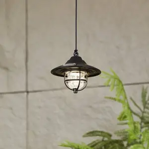 Lindby LED-Außenleuchte Ketil, schwarz, Erdspieß, Batterie