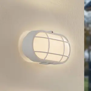 Lindby LED-Außenwandleuchte Alisha, weiß, Kunststoff, IP54