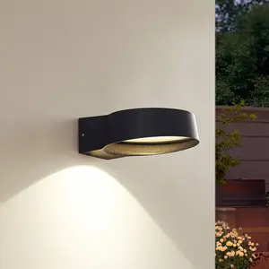 Lindby LED-Außenwandleuchte Jesiba, anthrazit, Alu, Ø 16cm