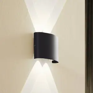 Lindby LED-Außenwandleuchte Ithan, 2-flg., anthrazit, 12 cm