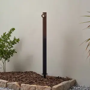 Lindby LED-Wegeleuchte Luzian, Höhe 80 cm, schwarz, Erdspieß