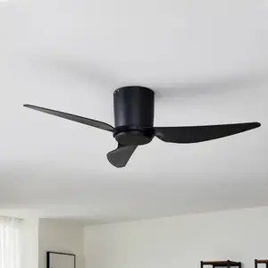Lindby Deckenventilator Aulo, schwarz, DC, leise, Ø 123 cm günstig