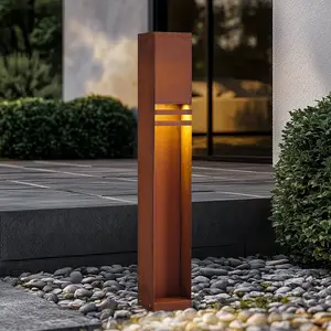Lucande LED-Wegeleuchte Oxido, rostfarben, Höhe 80 cm, IP44