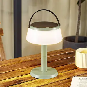 Lindby LED-Solar-Tischleuchte Mikkel, grün, dimmbar
